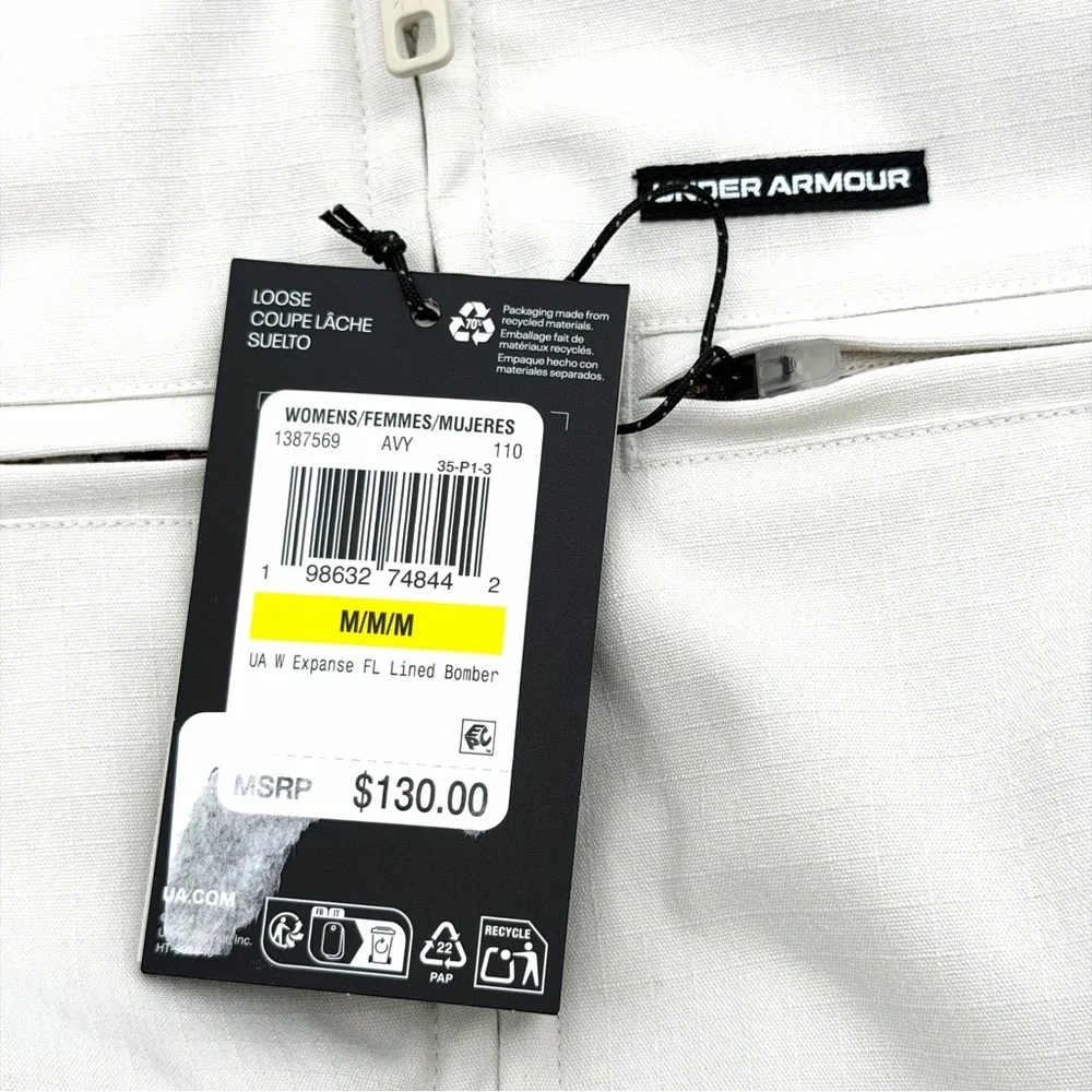 NWT New Under Armour Women’s Expanse Fleece Lined Bomber Jacket Medium M Coat - Picture 6 of 6